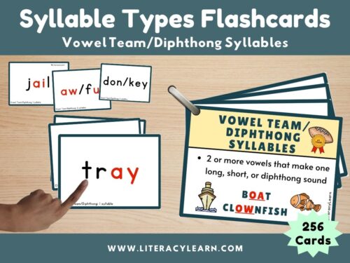 Syllable Types Flashcards: Vowel Team/Diphthong Syllables