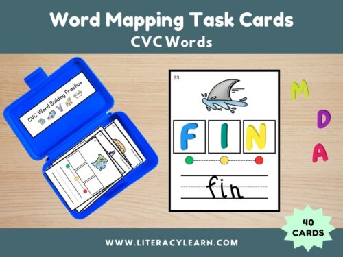 Graphic showing word mapping task card graphic