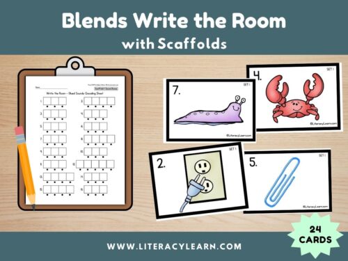 Cover graphic for the blends write the room activity.
