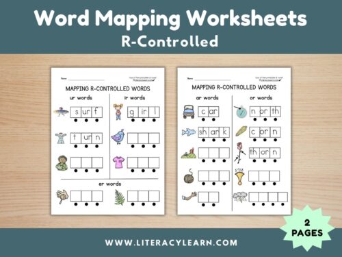 Cover for r-controlled word mapping worksheets.