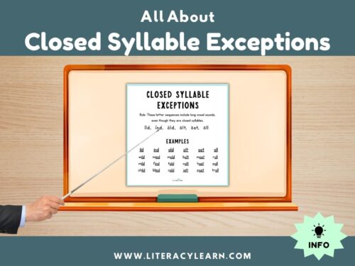 Cover photo for "All About Closed Syllable Exception" info article.