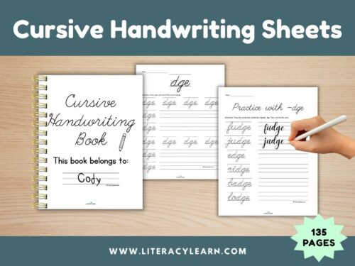 Cover photo for Cursive handwriting sheets.