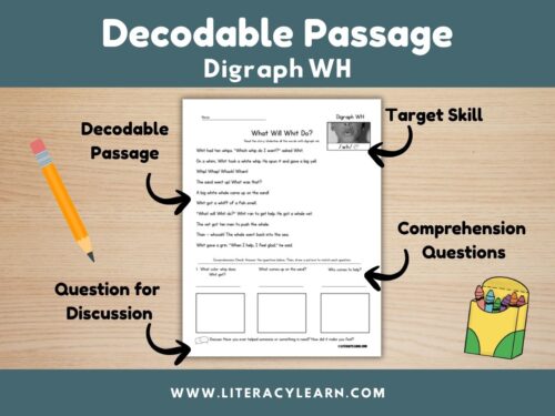 Cover showing digraph wh decodable story.