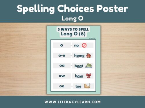 Cover showing Long O Spelling Choices poster.