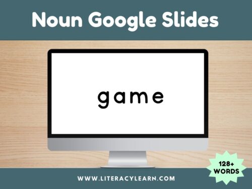 Graphic showing a computer with noun google slides.