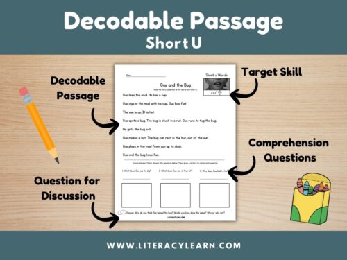 Cover photo for short u decodable passage.