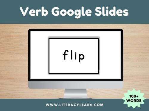 Cover showing verb google slides cover.