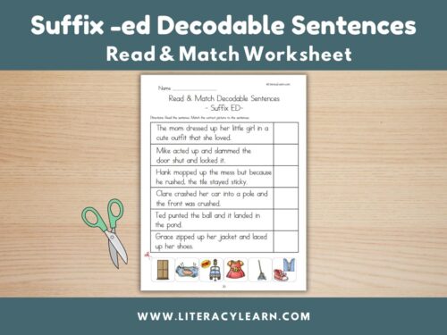 Cover image for decodable sentences for suffix -ed words.