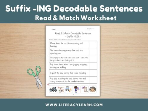 Cover image for decodable sentences for suffix -ing words.