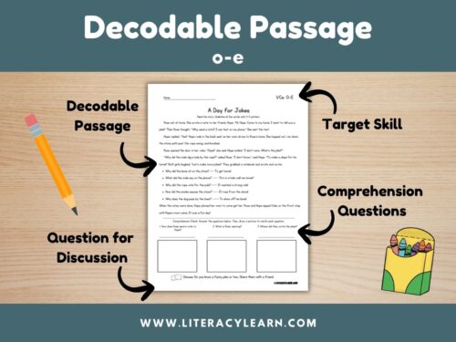 Cover photo showing decodable story for o-e Silent E words.