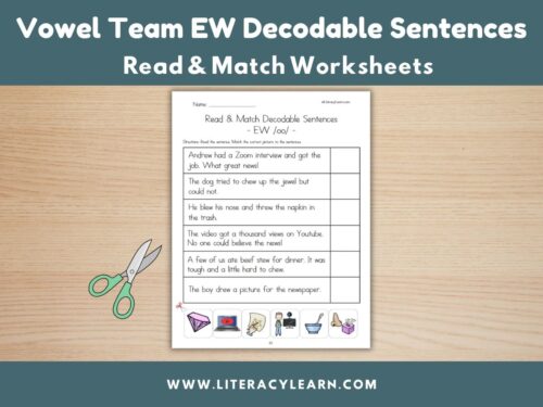 Cover image for decodable sentences for EW words.