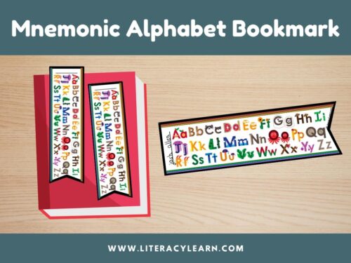 Graphic titled, "Mnemonic Alphabet Bookmarks."