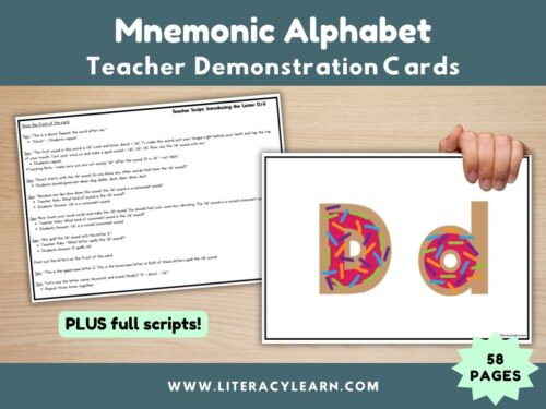 Cover with a hand holding the poster and then a picture of the teacher script.