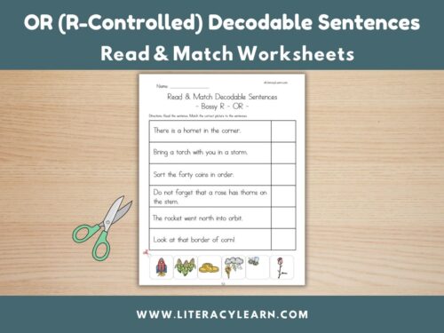 Cover image for decodable sentences for OR words.