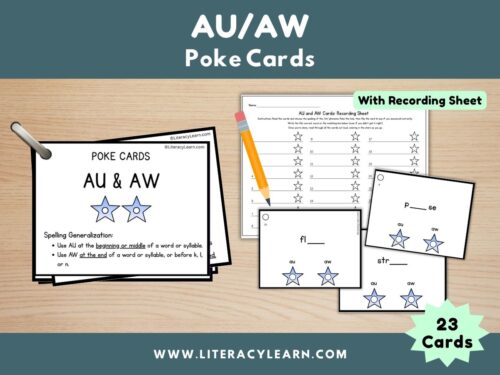 Graphic showing graphic showing POKE cards and recording sheet.