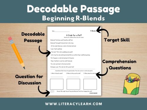 Cover photo showing decodable story for r-blends.