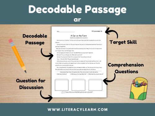 Cover showing decodable story for AR words.