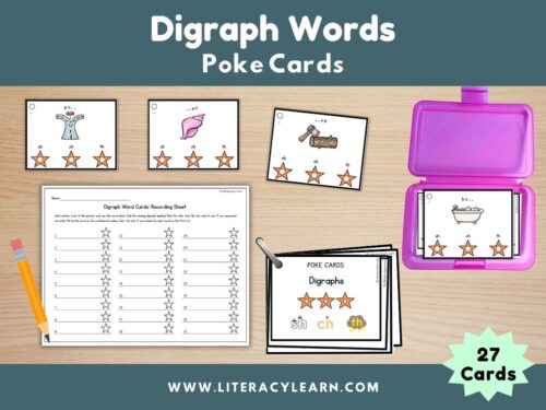 Cover showing digraph Poke cards activity.