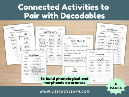 Cover showing connected activities to pair with decodables.