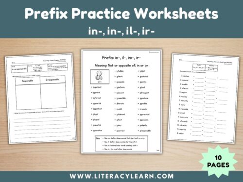 Cover for prefix im-, ir-, in-, il worksheets.