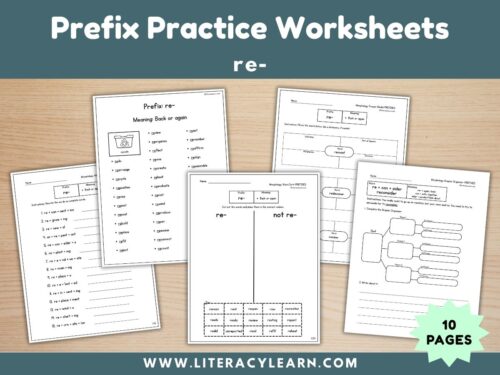 Prefix Practice Worksheets: Re-