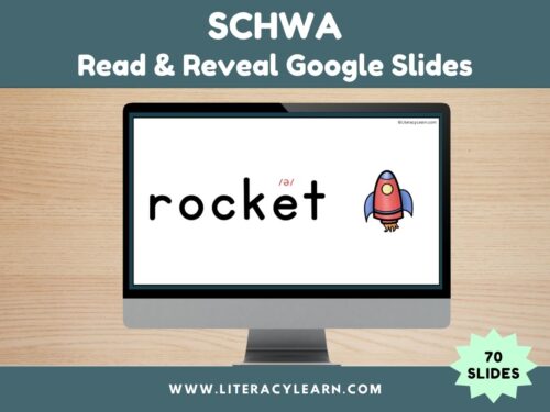 Graphic titled, "Schwa Read & Reveal Google Slides."