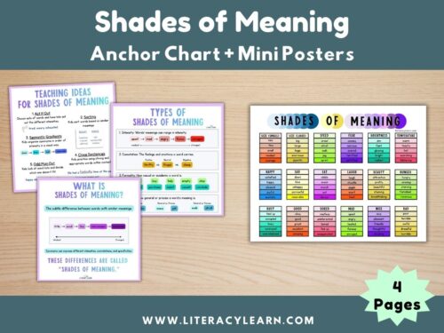 Shades of Meaning Anchor Chart + Mini Posters