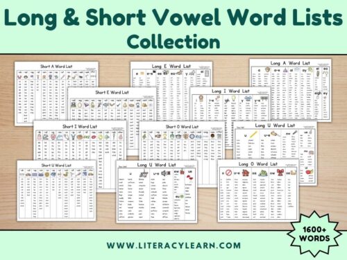 Long & Short Vowel Word Lists Collection