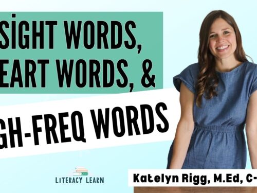 Youtube cover image titled, "sight words, heart words, and high frequency words."