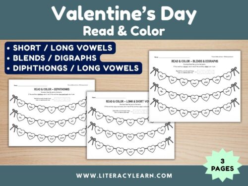 Graphic titled, 'Valentine's Day Read and Color."