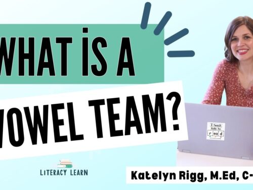 Youtube cover image titled, "what is a vowel team?"