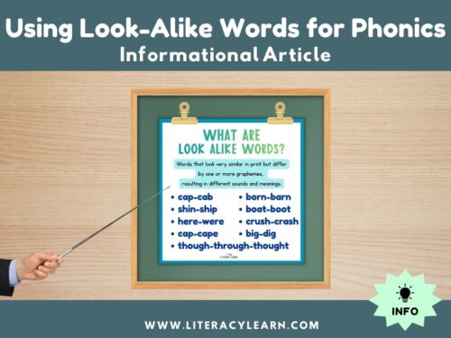 Cover for informational article entitled "Using Look-Alike Words."