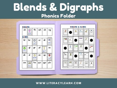 Cover showing blends & digraphs folder.
