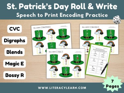 Cover showing St. Patrick's Day Roll & Write activity.