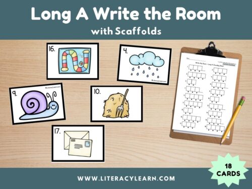 Cover showing Long A Write the room activity.