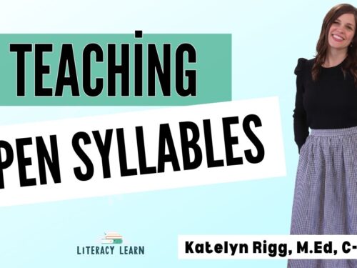Graphic titled, "Teaching Open Syllables."