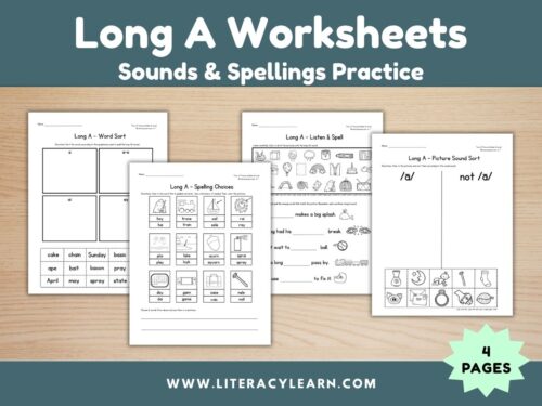 Cover showing long A worksheets.