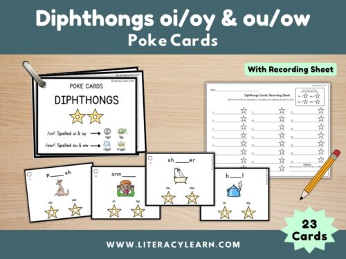 Cover showing diphthongs poke cards.