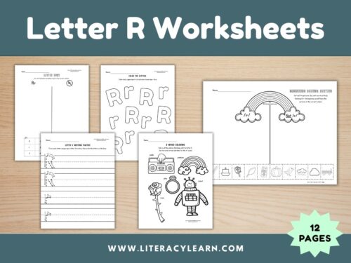 Cover showing Letter R Worksheets.