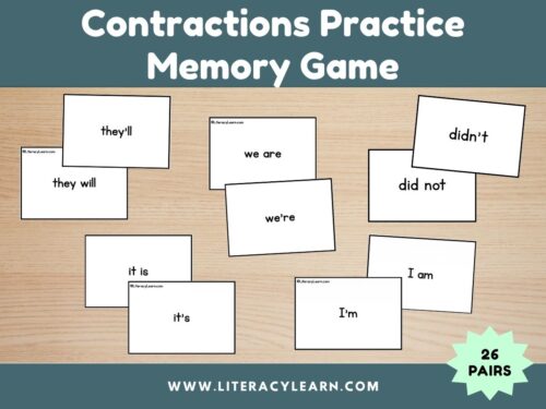 Contractions Memory Matching Game