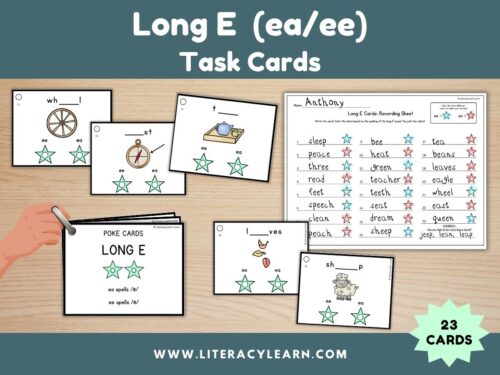 Cover photo for Long E (ee/ea) Poke cards.