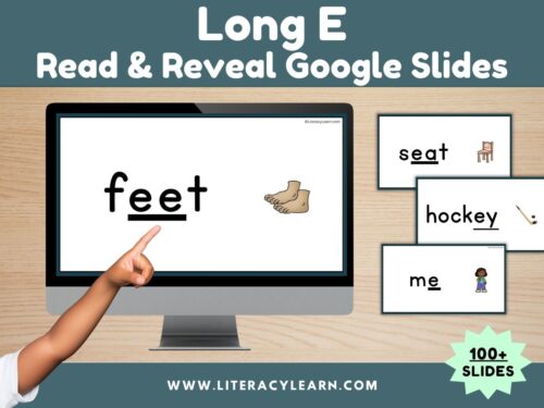Graphic titled, "Long E Read & Reveal Google Slides."