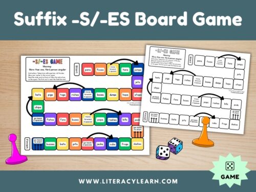 Suffix Board Game: -s/-es
