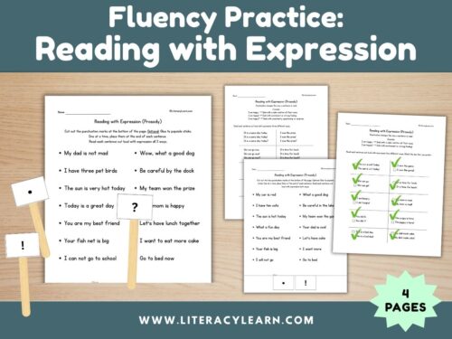 Graphic titled, "Fluency Practice: Reading with expression."