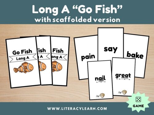 Cover showing Long A Go fish game.