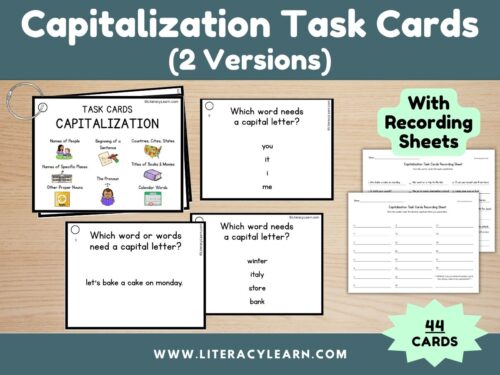Capitalization Practice Task Cards (2 Sets)