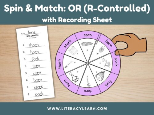 Cover graphic titled, "Spin & Match: OR r-controlled with recording sheet."