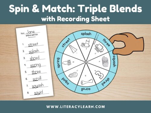 Cover graphic titled, "Spin & Match: triple Blends with recording sheet."