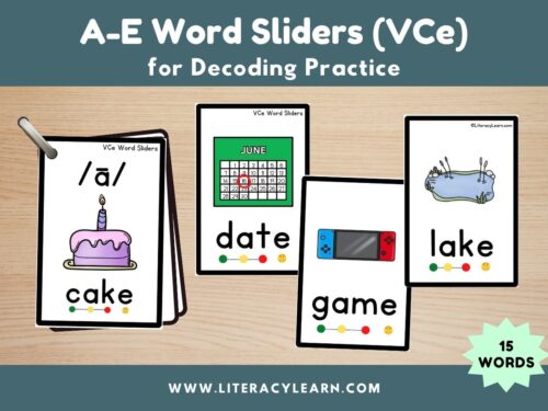 Silent e Word Sliders: A-E (VCe)