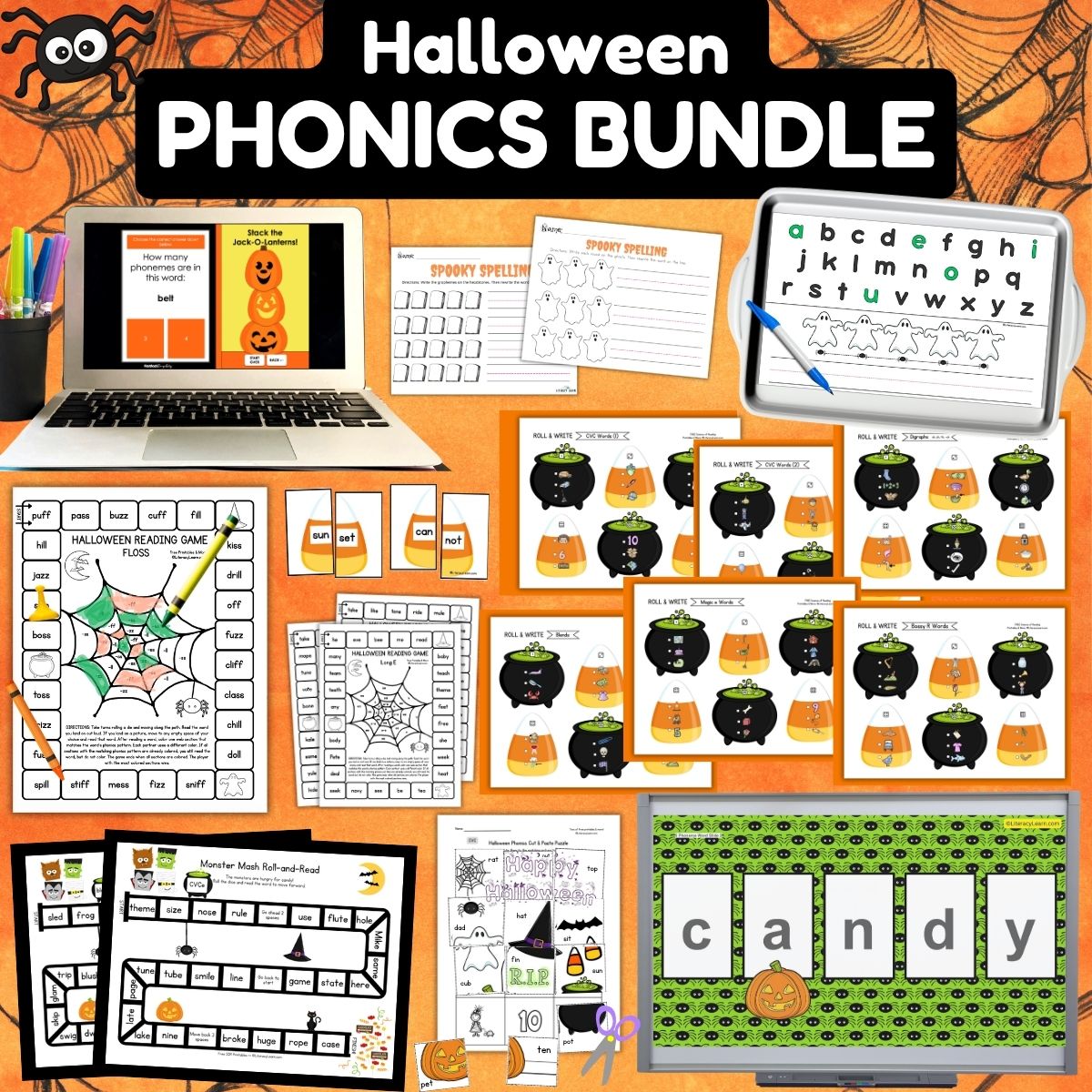 Graphic titled, "Halloween Phonics Bundle."